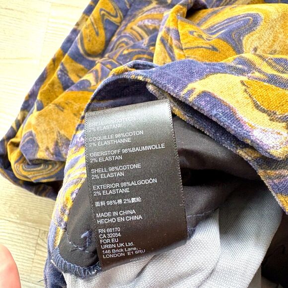 Urban Outfitters Blue and Gold Marble Flare Pants - Picture 6 of 9